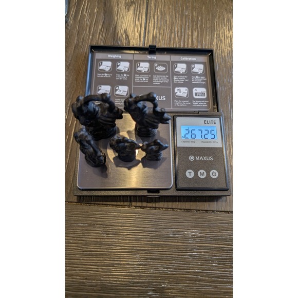 Bronze Opium Weight Chinte Burma‎ Burmese Dragon 267 G. 6 CM + less, Set of 5 - Picture 8 of 8